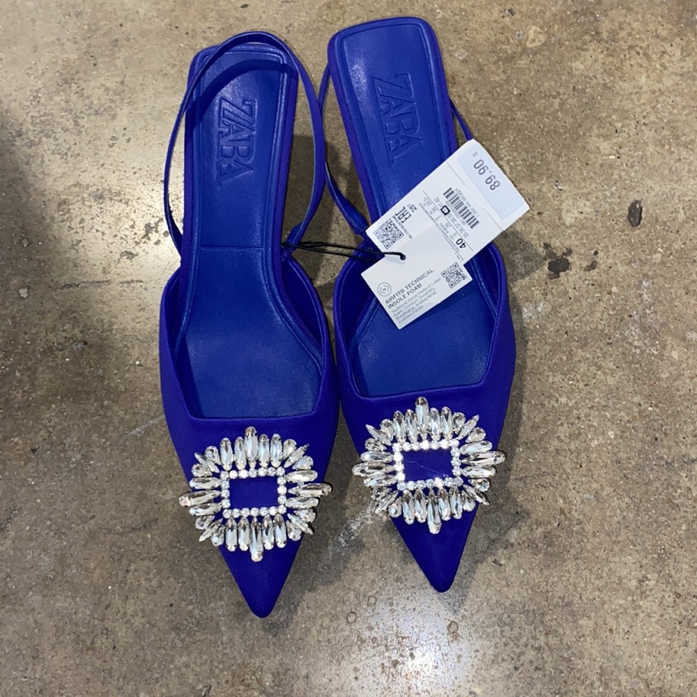 Zara shimmery slingback heels